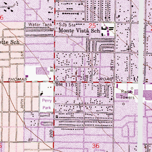 Topographic Map of Country Club Trailer Grove, AZ