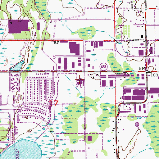 Topographic Map of Gateway School, FL