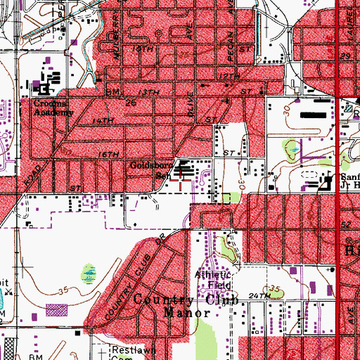 Topographic Map of Goldsboro Elementary Magnet School, FL