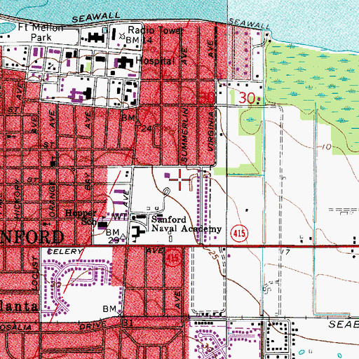Topographic Map of Hamilton Elementary School, FL