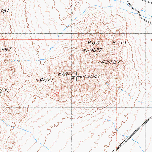 Topographic Map of Red Hill, CA