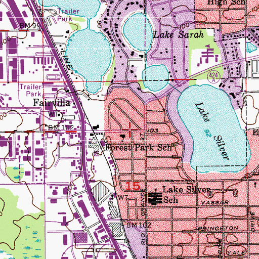 Topographic Map of Silver Star Center, FL