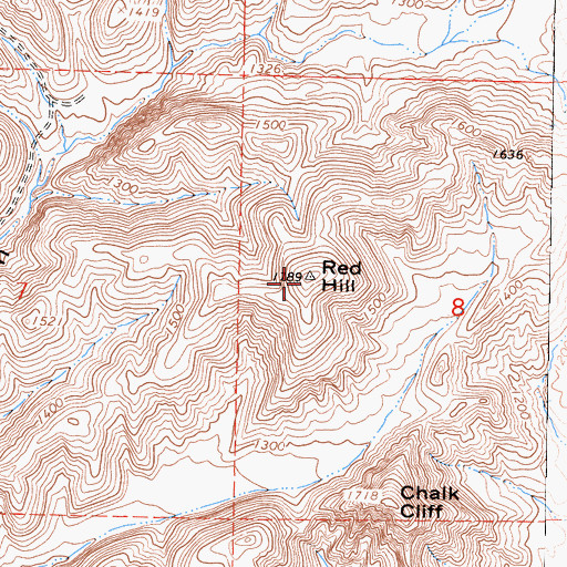 Topographic Map of Red Hill, CA