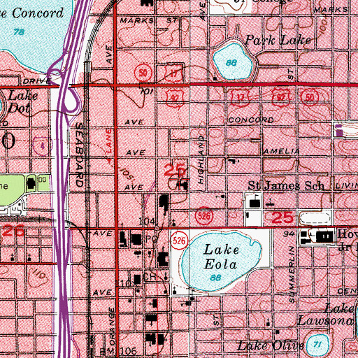 Topographic Map of Trinity Lutheran School, FL