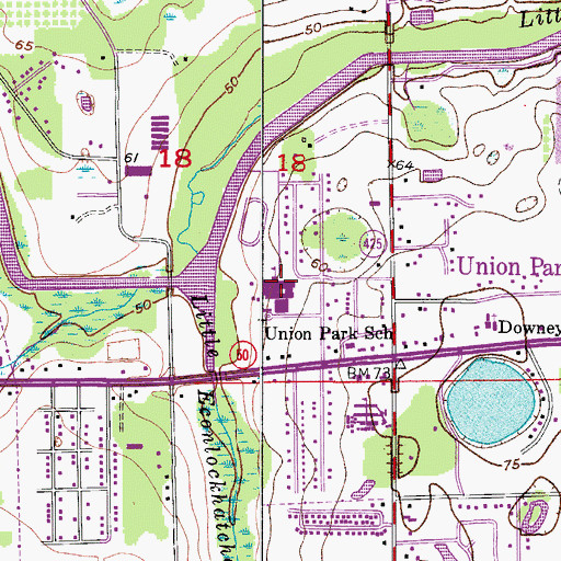 Topographic Map of Union Park Middle School, FL