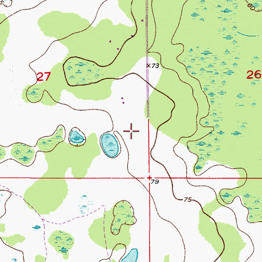 Topographic Map of Waterford Elementary School, FL