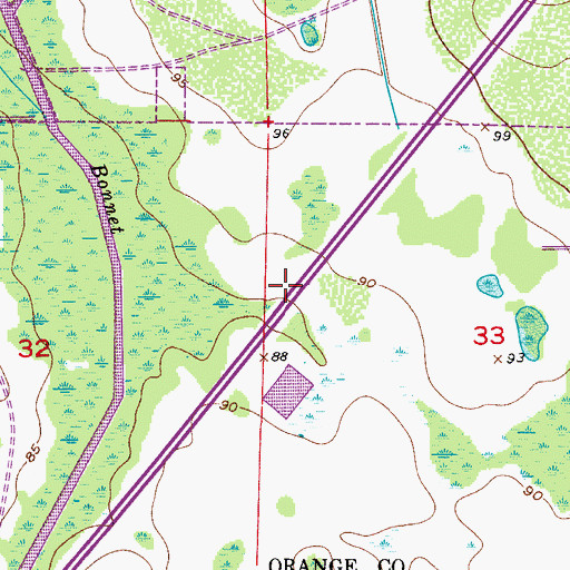 Topographic Map of Interchange 67A, FL