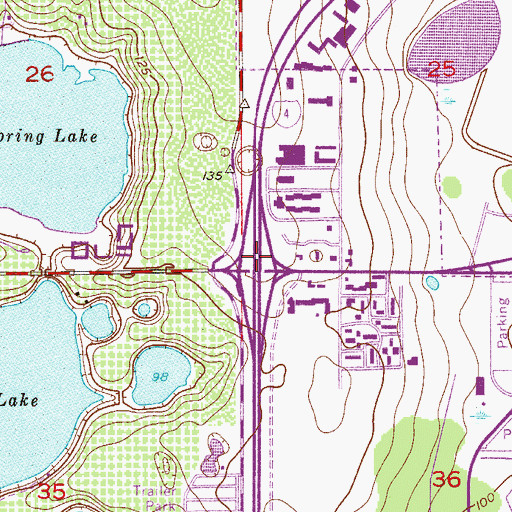 Topographic Map of Interchange 74A, FL