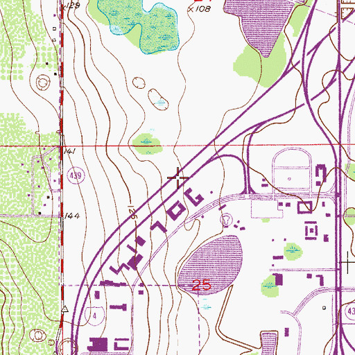 Topographic Map of interchange 74B, FL