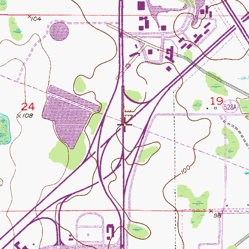 Topographic Map of Interchange 75B, FL