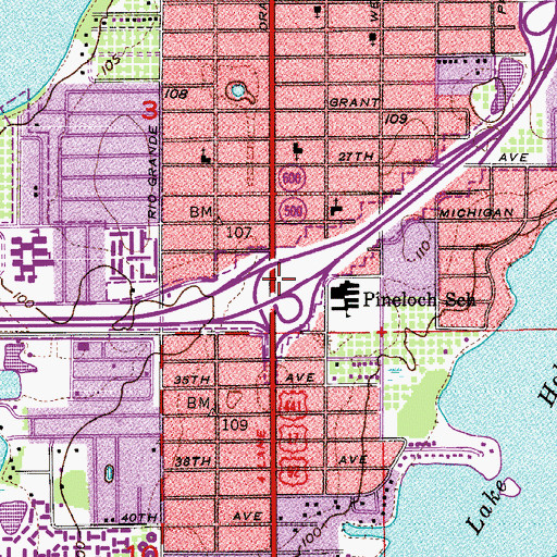 Topographic Map of Interchange 80A, FL