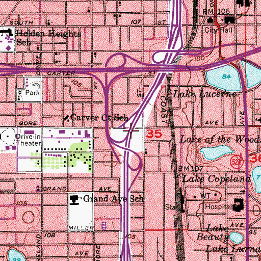 Topographic Map of Interchange 82A, FL