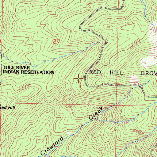 Topographic Map of Red Hill Grove, CA