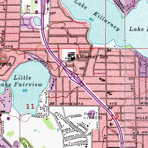 Topographic Map of Interchange 87, FL