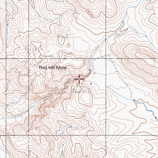 Topographic Map of Red Hill Mine, CA