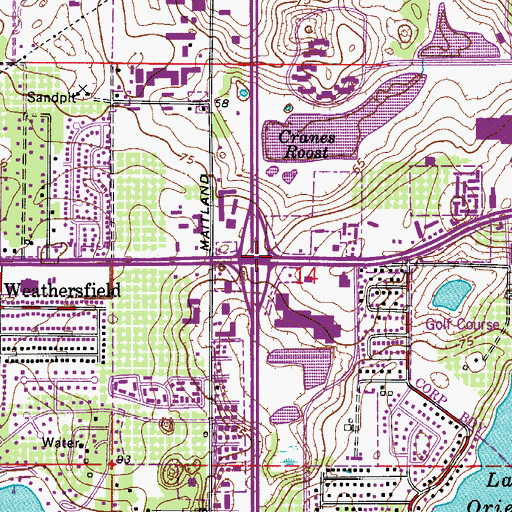 Topographic Map of Interchange 92, FL