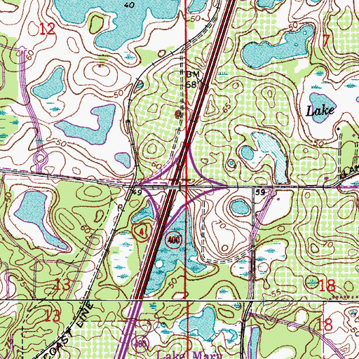 Topographic Map of Interchange 98, FL