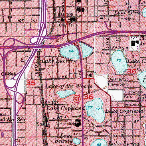 Topographic Map of Cancer Center of Florida, FL