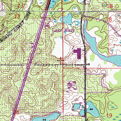 Topographic Map of Florida Hospital at Lake Mary, FL