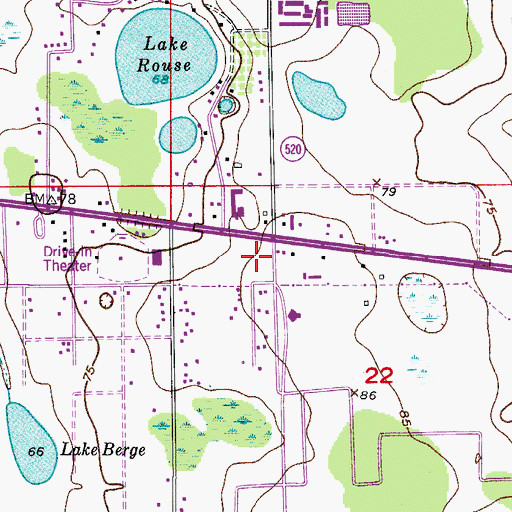 Topographic Map of Alafaya Village Shopping Center, FL