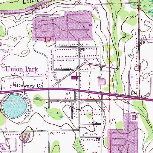 Topographic Map of Alamo Plaza Shopping Center, FL
