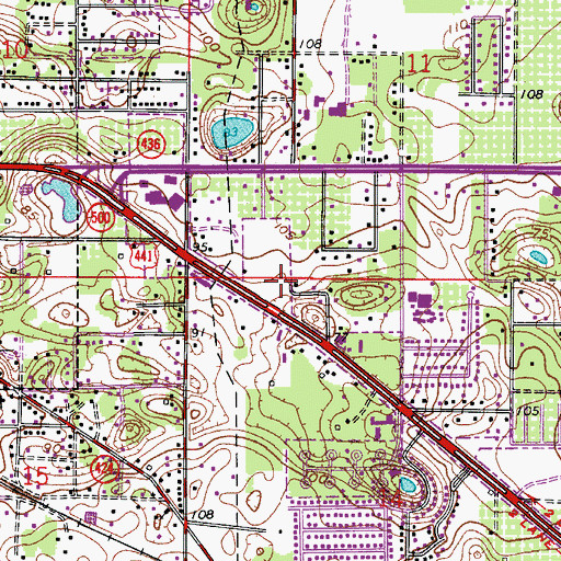 Topographic Map of Apopka Land Regional Plaza Shopping Center, FL