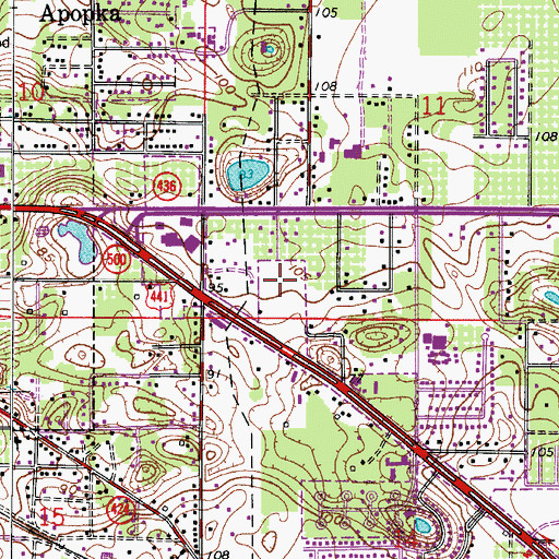 Topographic Map of Apopka Plaza Shopping Center, FL