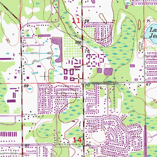 Topographic Map of Belmont Plaza Shopping Center, FL