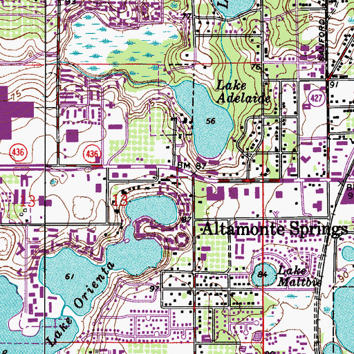 Topographic Map of Boulevard Plaza Shopping Center, FL