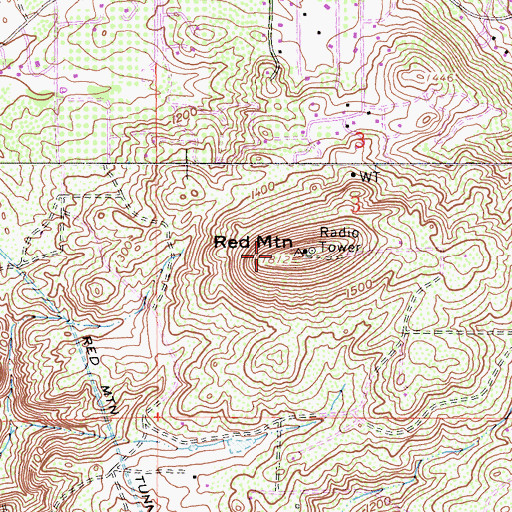 Topographic Map of Red Mountain, CA