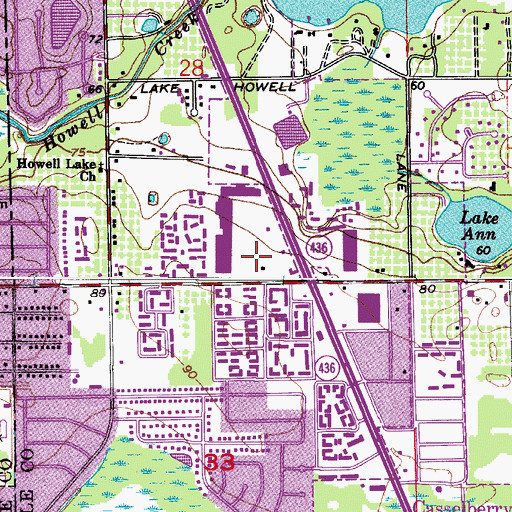 Topographic Map of Casselbery Commons Shopping Center, FL