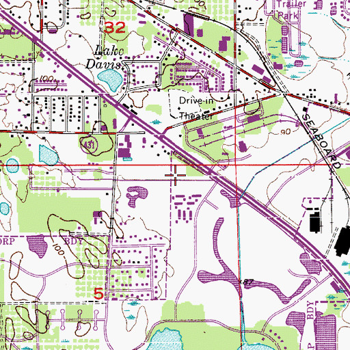 Topographic Map of Clarcona Crossings Shopping Center, FL