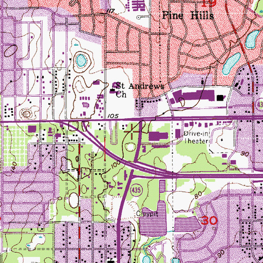 Topographic Map of Colonial Corners Shopping Center, FL
