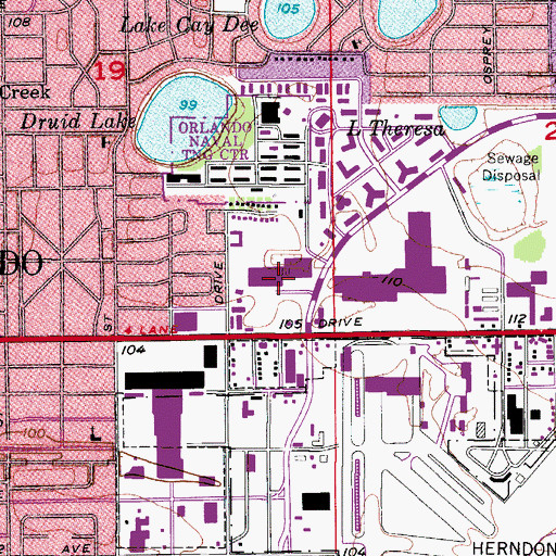 Topographic Map of Colonial Marketplace Shopping Center, FL