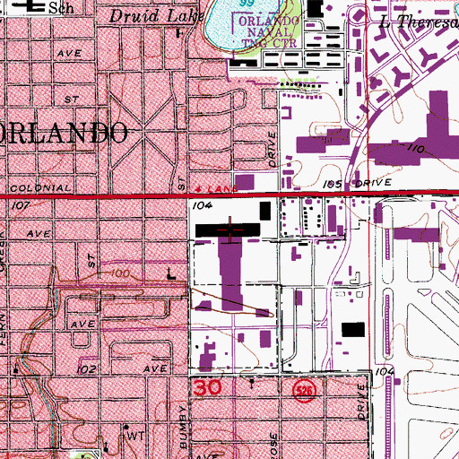 Topographic Map of Colonial Plaza Marketcenter, FL