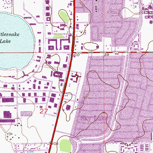 Topographic Map of Crossings Shopping Center, FL