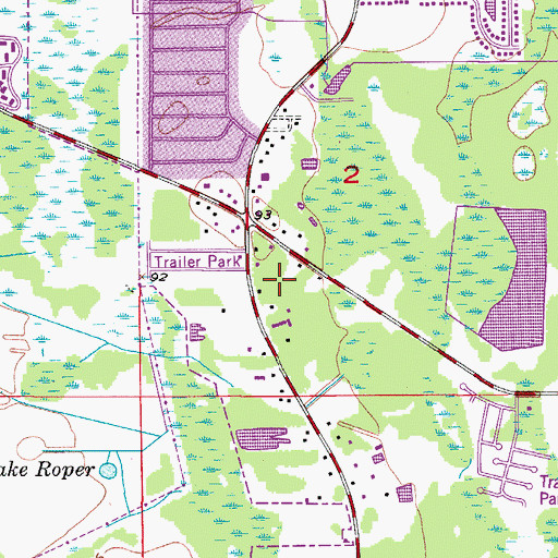 Topographic Map of Curry Ford East Shopping Center, FL