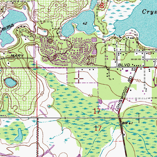 Topographic Map of Driftwood Shopping Center, FL