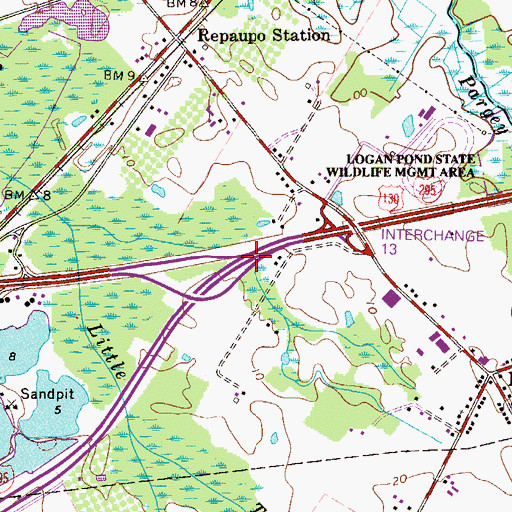 Topographic Map of Interchange 13, NJ