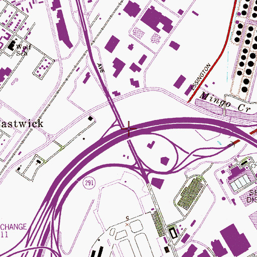 Topographic Map of Interchange 13, PA