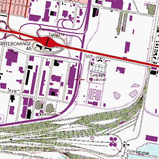 Topographic Map of Interchange 19, PA