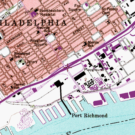 Topographic Map of Interchange 25, PA