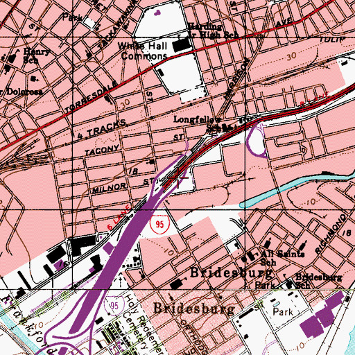 Topographic Map of Interchange 27, PA