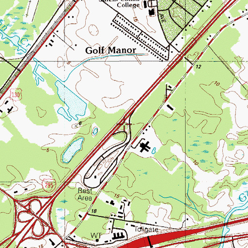 Topographic Map of Interchange 2B and 2C, NJ