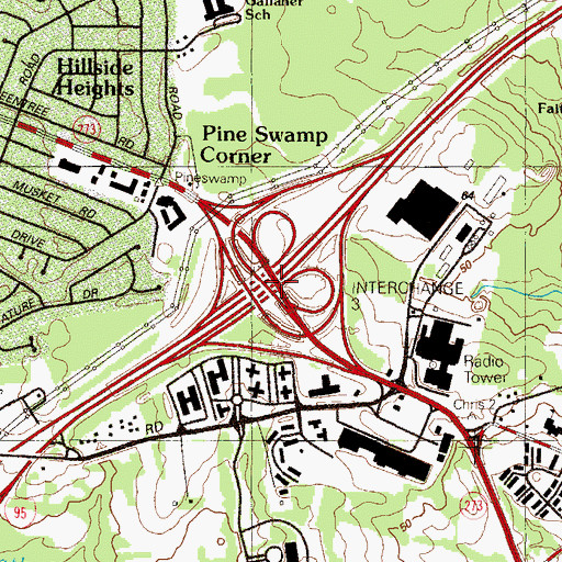 Topographic Map of Interchange 3, DE