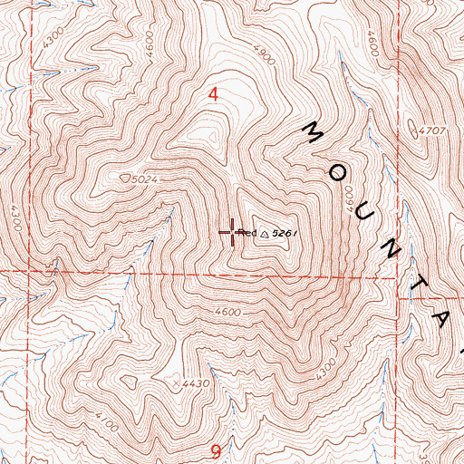 Topographic Map of Red Mountain, CA