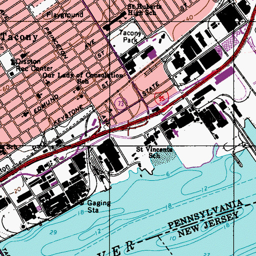 Topographic Map of Interchange 30, PA