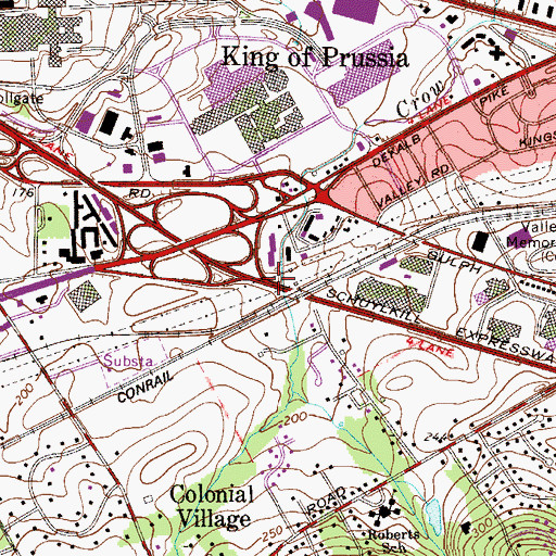 Topographic Map of Interchange 328A, PA