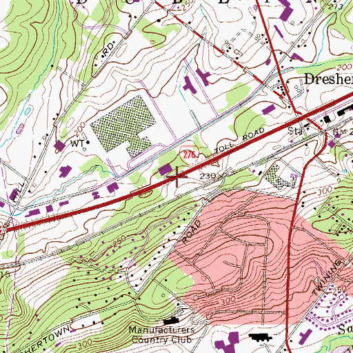 Topographic Map of Interchange 340, PA
