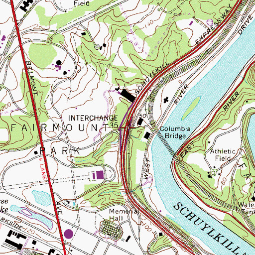 Topographic Map of Interchange 341, PA